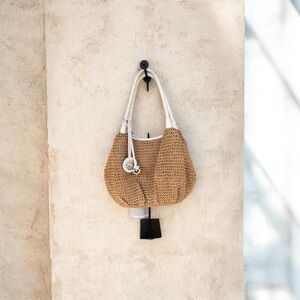 Brighton Tan and Cream Woven Shoulder Bag